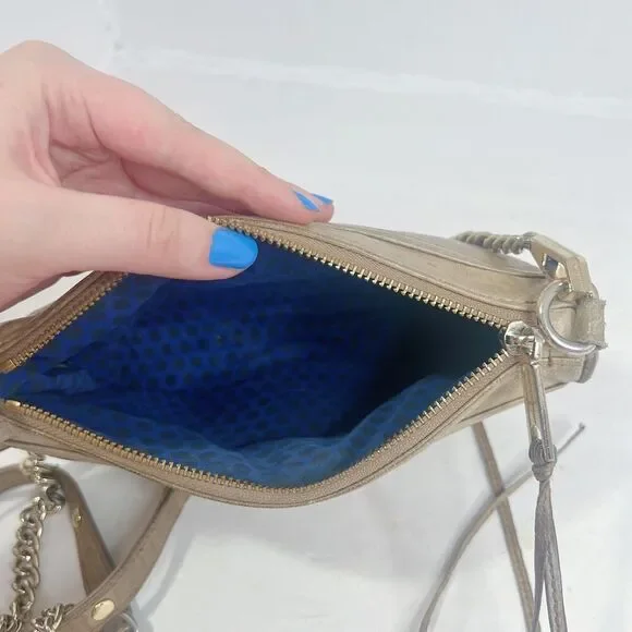 Rebecca Minkoff M.A.C. Taupe Leather Crossbody Bag Purse - Picture 5 of 12